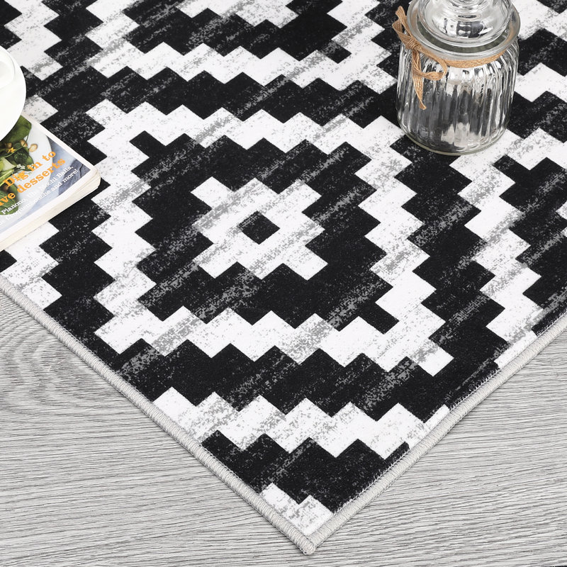 9x12 Area Rug Washable Rug Floor Carpet Modern Geometric Trellis Rugs for Bedroom Living Room Home Office Playroom