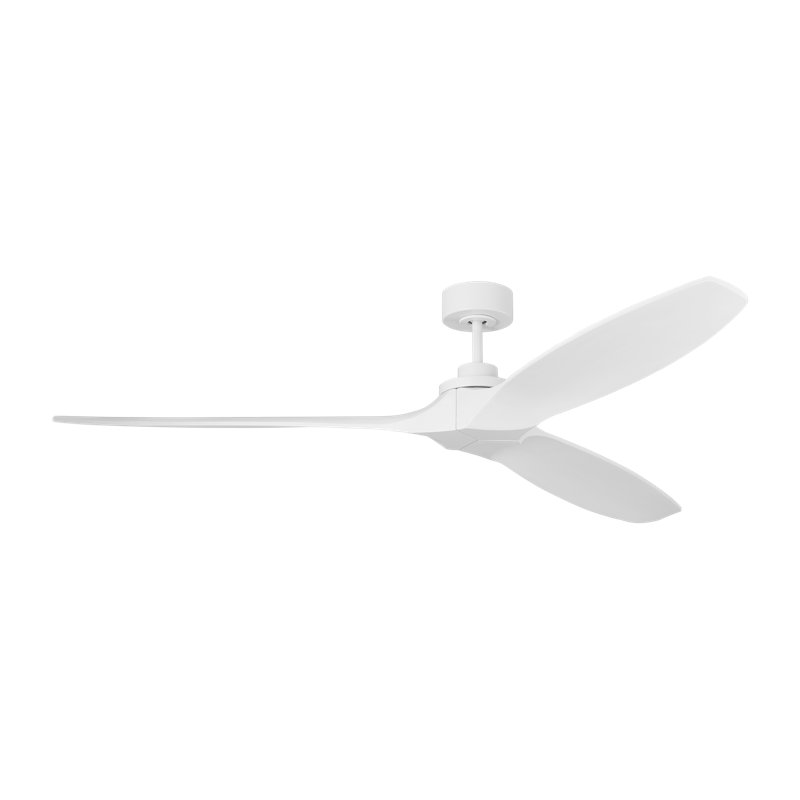  Collins Smart 70 Indoor Ceiling Fan with Threaded Downrod, Matte White blades and Handheld Remote, Matte White, Matte White