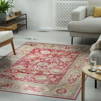 Tapis rouge en mohair noué à la main Opulent