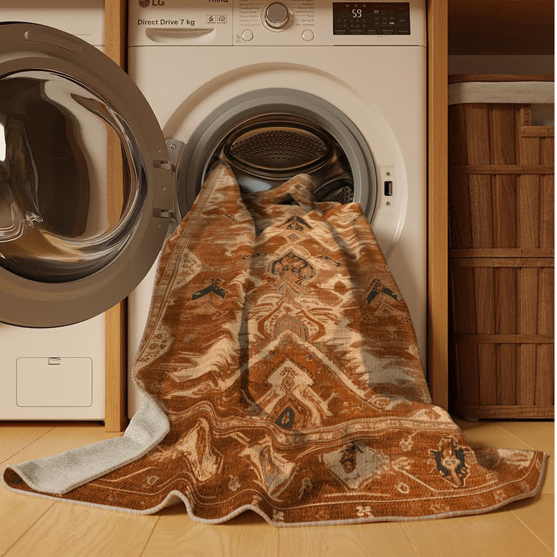 Tapis brun lavable à la machine, Rectangle 3 pi x 5 pi