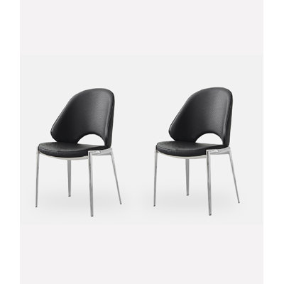Chaise de salle à manger italienne en cuir véritable de style minimaliste et léger