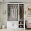 Armoire-penderie 3 portes et miroir, blanc