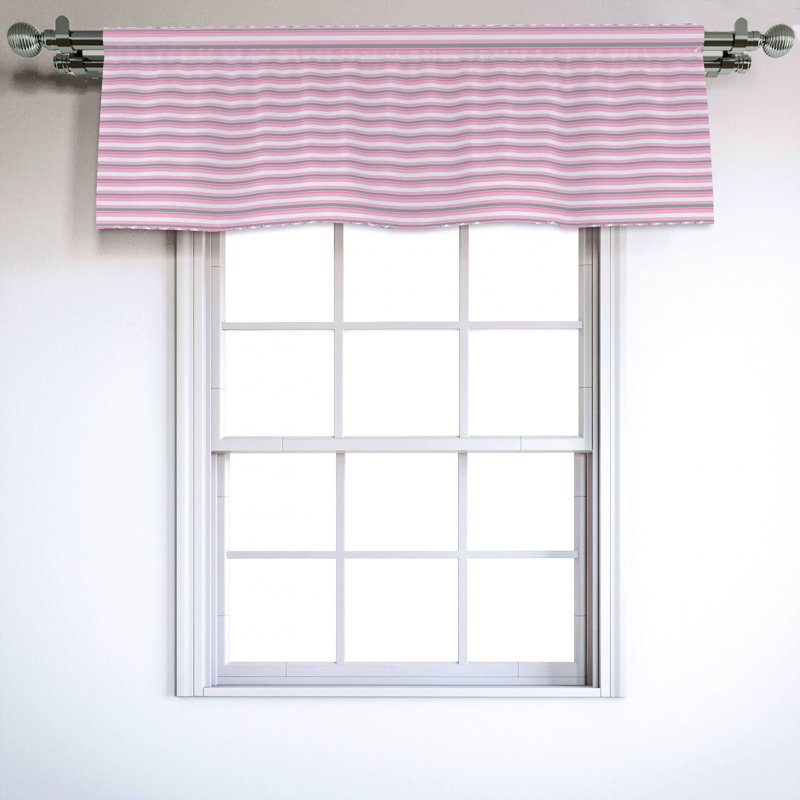 Sateen Striped Ruffled Window Valance