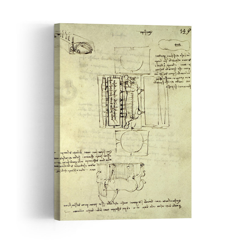 Sketch Of The Casting Pit For The Sforza Horse Seen From Above And The Side, Fol. 149R From The Codex Madrid I, C.1493 Contemporary Horse Animal Wa...