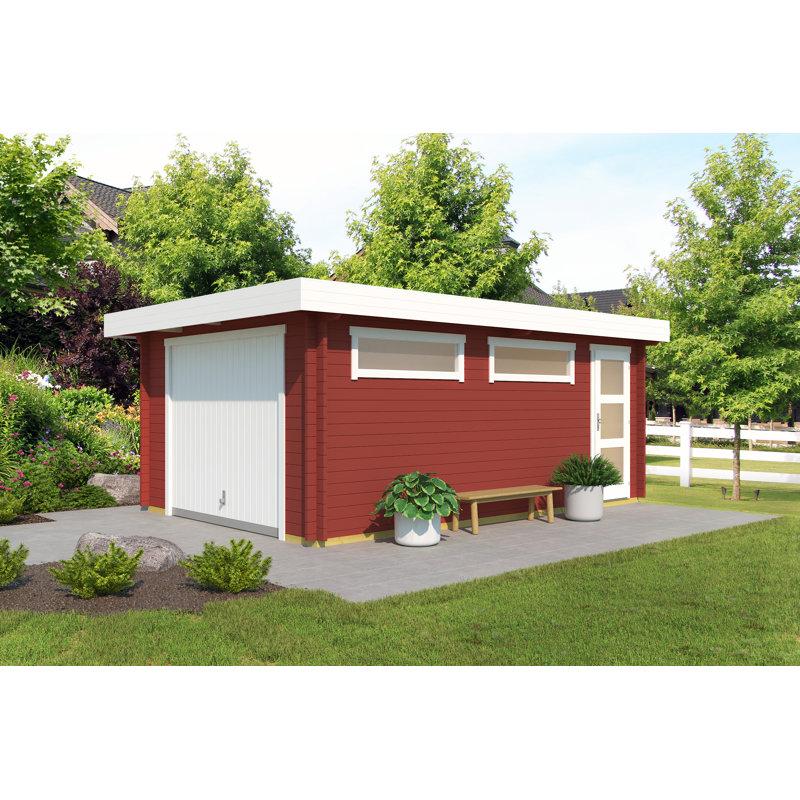 Lasita Canberra 18 x 12 Ft. Premium Garage Log Cabin With Hörmann Garage Door (44mm)