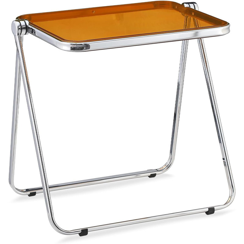 Clear Acrylic Folding TV Tray Table - Foldable Compact Desk For Home Office, Living Room, And Small Spaces, No Assembly Required, Durable And Space-Saving Design