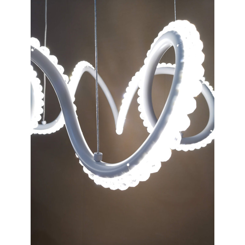 Zinnia 1 - Light White LED Crystal Pendant