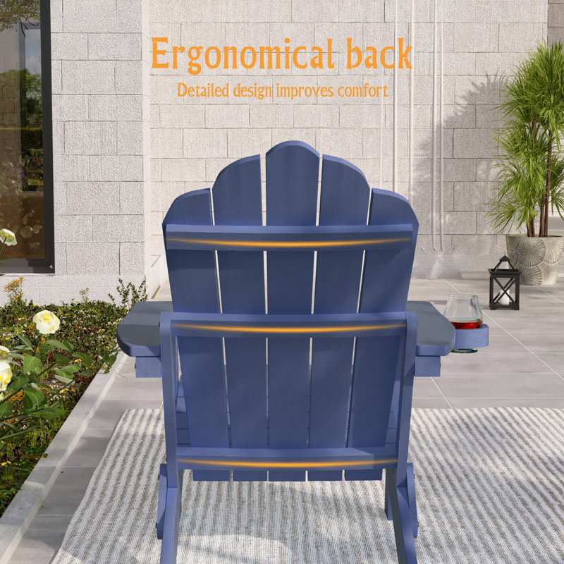 Weather Resistant Folding Adirondack Chair, Navy