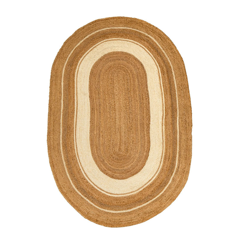 Tapis ovale en jute tissé à la main