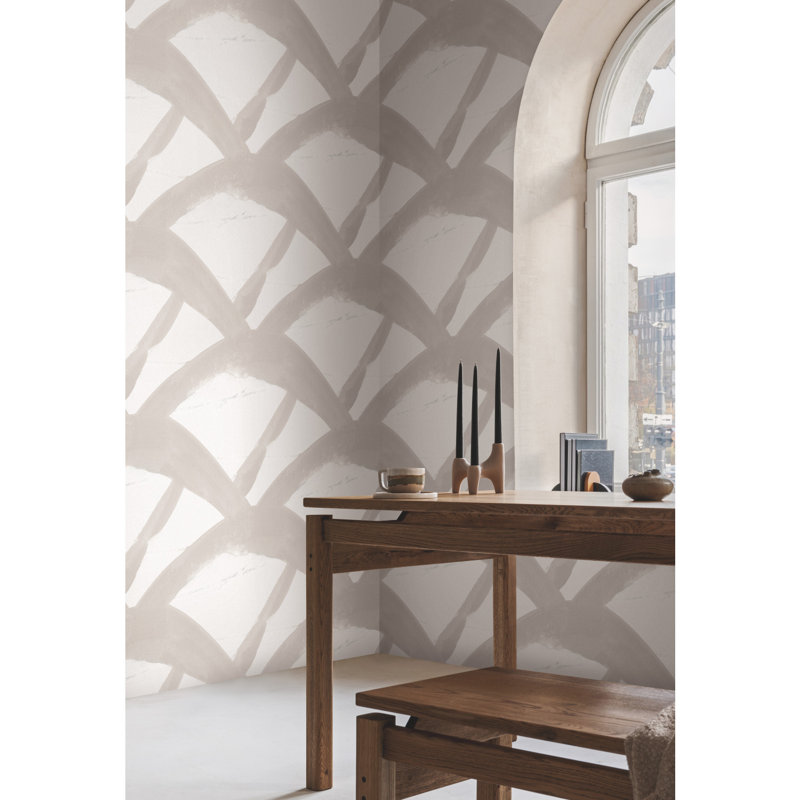 Entanglement Geometric Vinyl Wallpaper Double Roll, Black