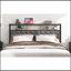 Tête de lit pour grand lit, cadre de lit plateforme en bois, chevet avec emballage souple et 2 tablettes, pas de bruit, pas besoin de matelas à ressorts et d'outils d'assemblage simples, grand espace de rangement sous le lit, front-2121317910