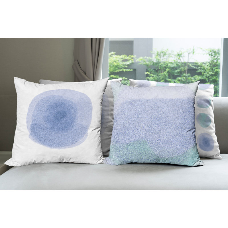Everts Indoor / Outdoor Abstract Square Cushion Cover, 40cm H x 40cm W x 0.01cm D, Ceil Blue/Seafoam/White
