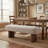 Karsen Mid-Century Modern Upholstered Dining Bench with Wooden Legs-1018765909-1017095329