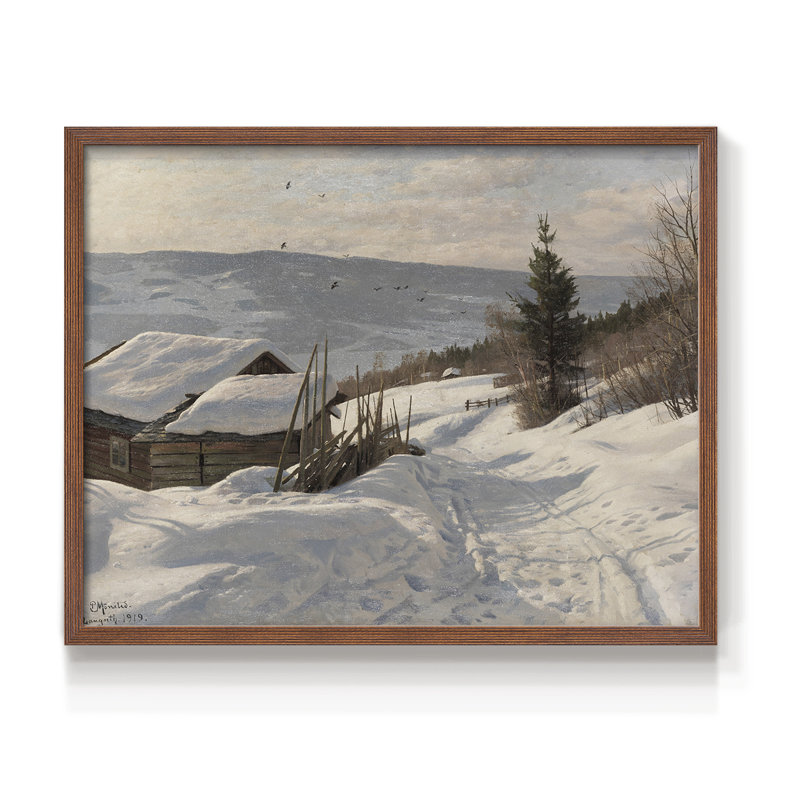 Paysages rétro-CECCXXX-impression encadrée - réaménageable, H 22 po x l 28 po, Noyer