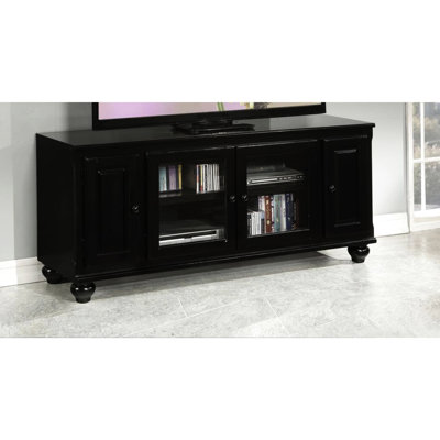 Elegant Black Tv Stand, Suits 50 - 59 Inch Tvs, Provides Ample Storage And Style Sleek Stand For 59" 4 Doors & 3 Shelves A Stylish Look