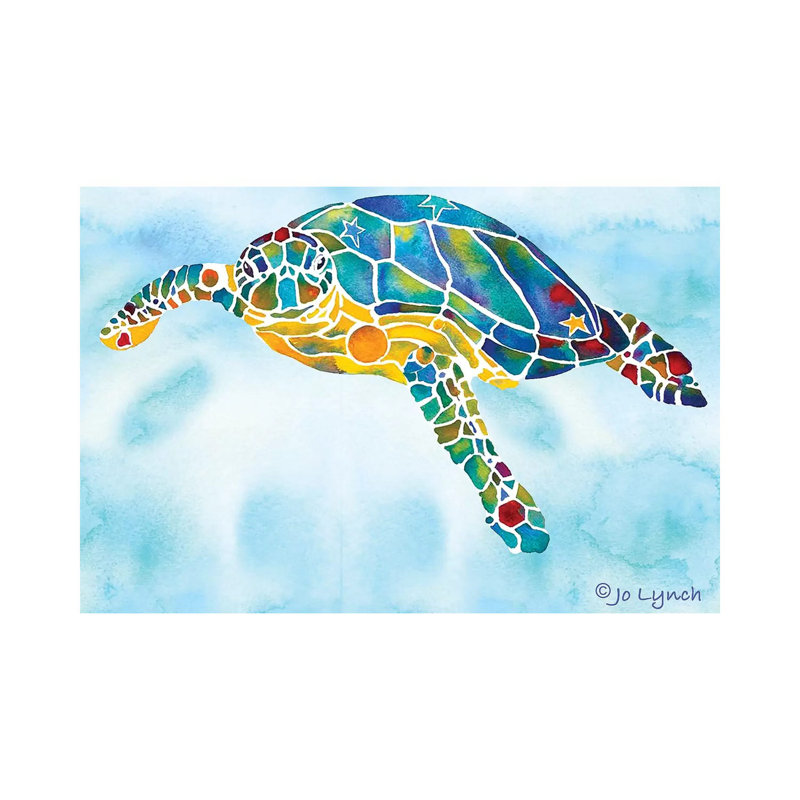 Sea Turtle VIII by Jo Lynch - Wrapped Canvas Gallery-Wrapped Canvas Giclée, 20.32cm H x 30.48cm W