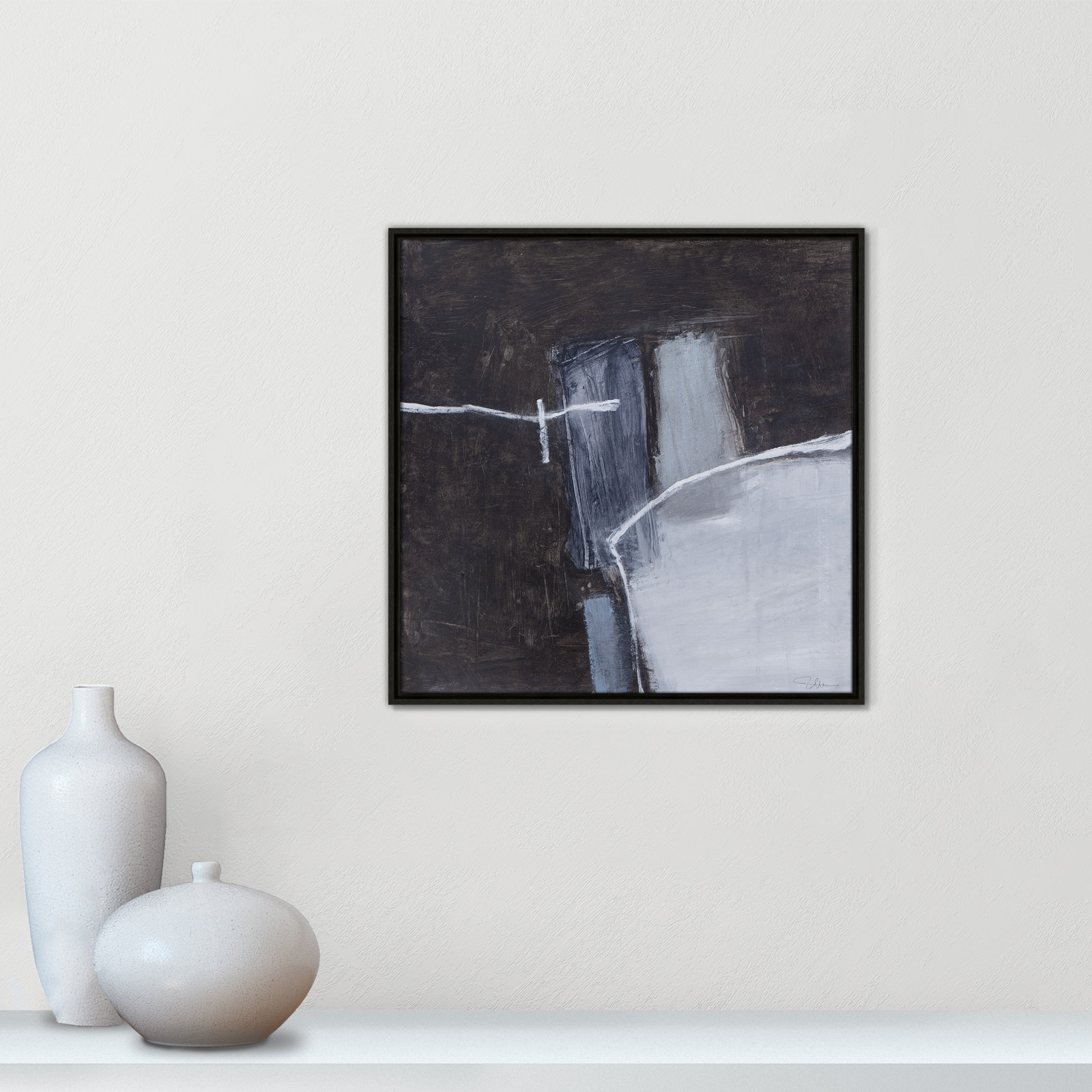 Graphite Gemstones Collection "Graphite Gemstones I" Print, Espresso, 25.5" H x 25.5" W