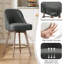 65CM Seat Height Modern Mid-Century Swivel Bar Stool with Backs and Wood Legs-1896269819