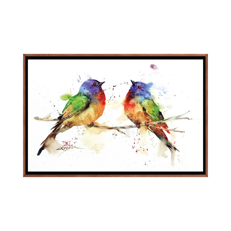 « Bunting pair » par Dean Crouser, reproduction d’art, Pas de tapis, H 18 po x l 26 po x P 1,5 po