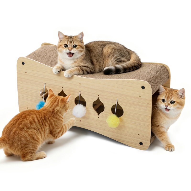 Cat Scratcher Tunnel with Interactive Balls