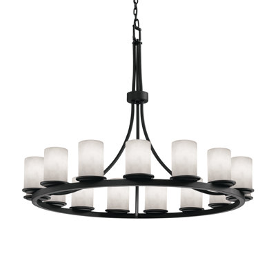 Lustre en roue de chariot à 21 lumières Wilna