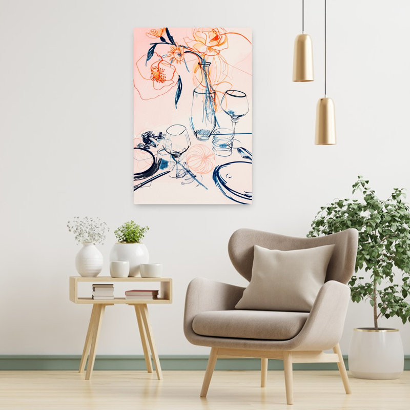 Art contemporain, art floral abstrait contemporain, H 36 po x l 24 po