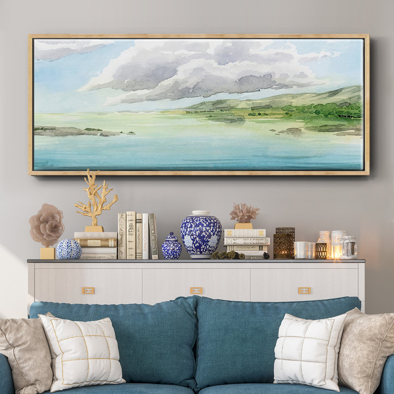 Clear Lagoon I- Framed Canvas, 24" H x 60" W