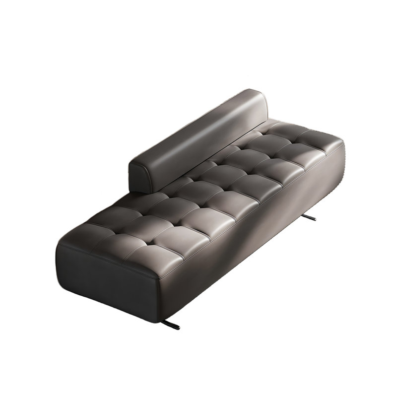 Banc de rangement moderne et simpliste, Gris clair, H 21,65 po x l 70,86 po x P 21,65 po