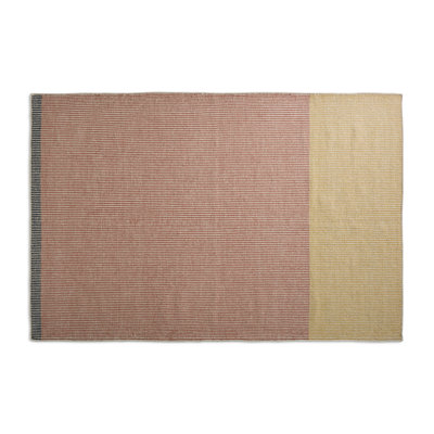Bousta Wool Striped Area Rug in Orange/Yellow/Gray