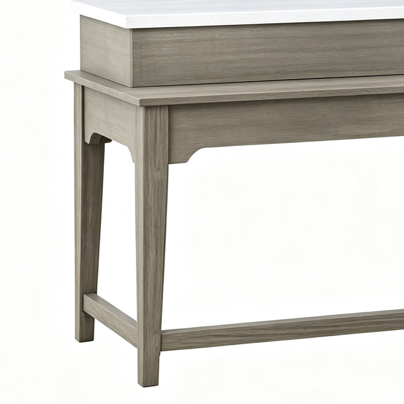 Ensemble de table haute en chêne rustique vieilli, plateau en marbre artificiel avec rangement et 3 tabourets rembourrés à clous décoratifs, bois (pin) et MDF