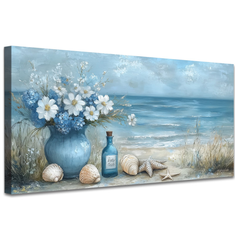 Art mural sur toile bord de mer, H 12 po x l 24 po