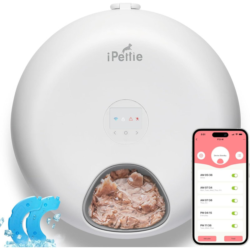 iPettie Donuts Frost WiFi Automatic Cat Food Dispenser with App Control(Only support 2.4GHz Wi-Fi)