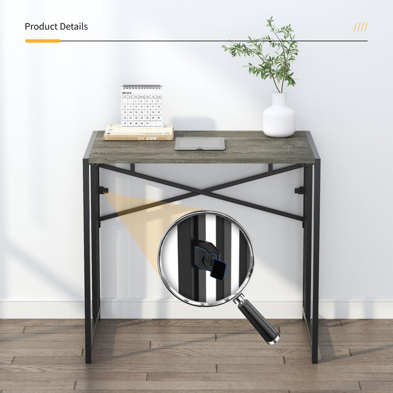 Metal Base Computer Desk, Black Oak/Black