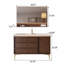 Meuble-lavabo sur pied 39,76 po en aluminium brun avec armoire à miroir-726837717