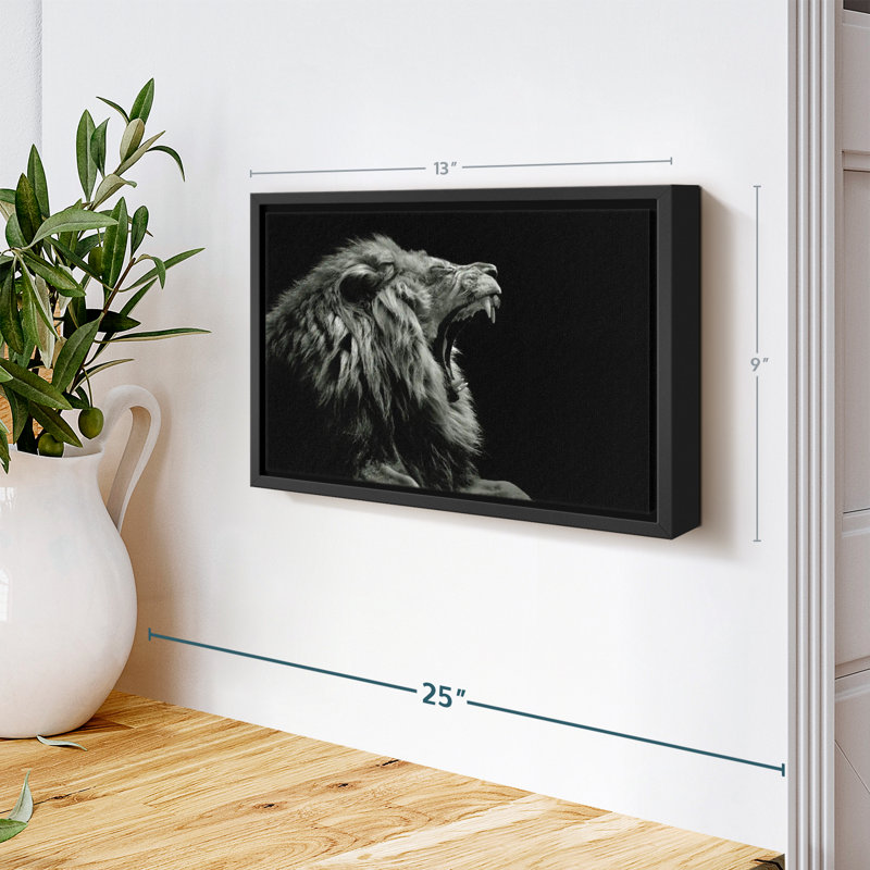Animal "Art mural tête de lion rugissant", H 9 po x l 13 po