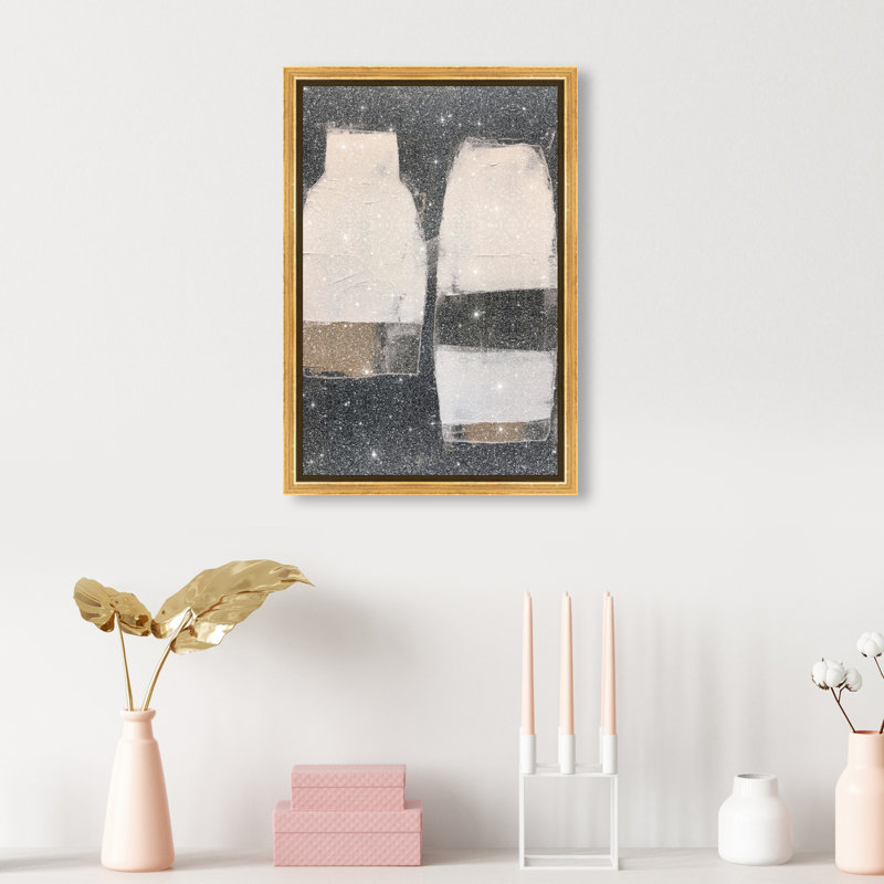 Silent Eruption Canvas Abstract Print by Oliver Gal, Black Frame, 10 x 15, 16"H x 11"W, Gold Frame