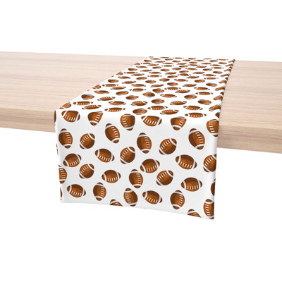 Table Runner, 100% Cotton, 16X72", Allover Football Pattern