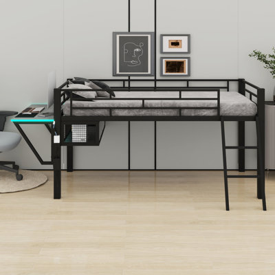 Lit mezzanine avec bureau à DEL
