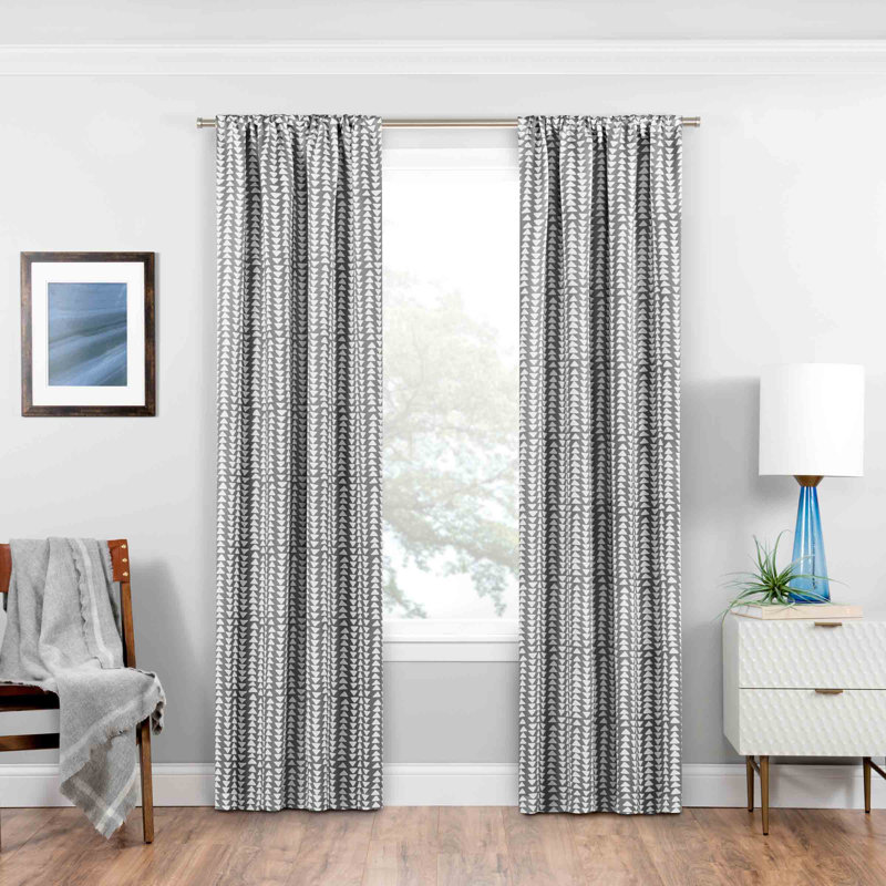 Naya Blackout Curtain Single Panel, 37" W x 63" L, Gray
