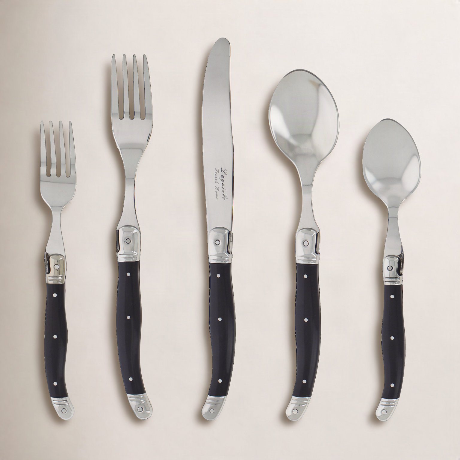 Hixon Stainless Steel Flatware - Set of 20, Black