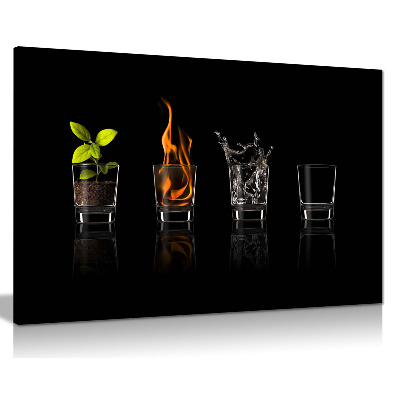 Earth, Air, Fire And Water Drinking Shots - Wrapped Canvas Print, 61cm H x 91cm W