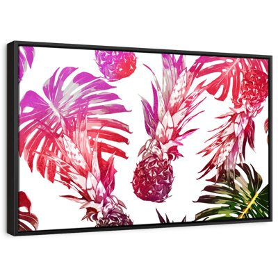 Tropical Colored Pineapples Canvas Print