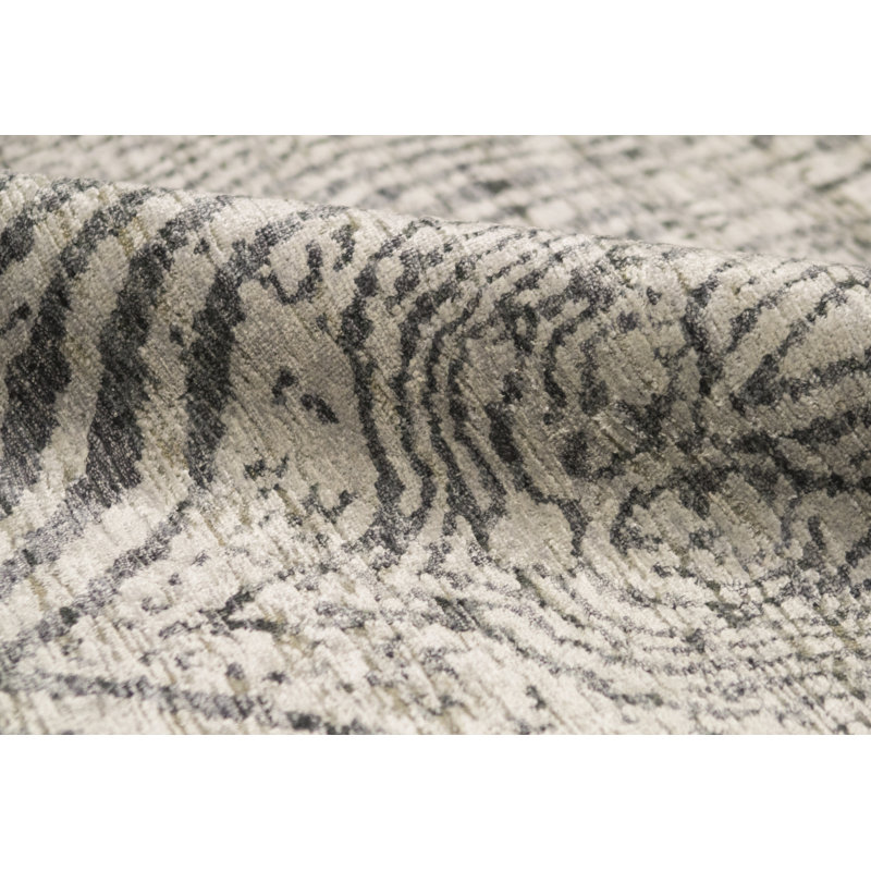 Tapis beige / gris noué à la main 8 pi x 10 pi