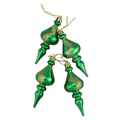 2-Finish Shatterproof Christmas Finial Ornament
