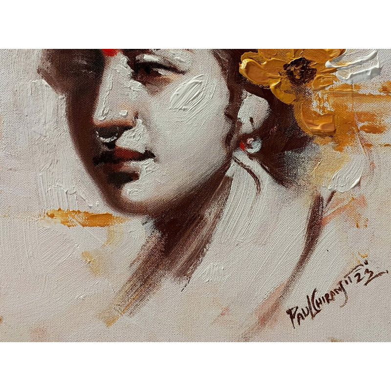 Beauté indienne | Peinture acrylique sur toile par Paul Chiranjit