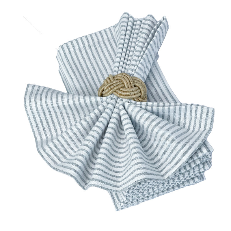 Alltawanna Square Napkin, Ash Gray/White