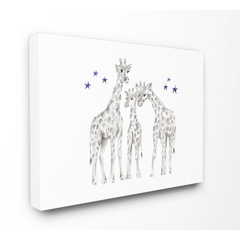Girafe, graphite, dessin sur toile, Toile tendue, H 16 po x l 20 po