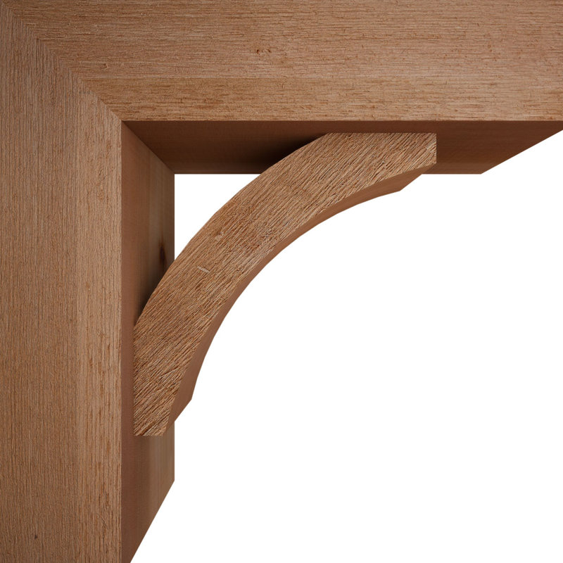 Thorton Block Bracket with Offset Brace, 18 x 18, 6"W Western Red Cedar (Rough Sawn)