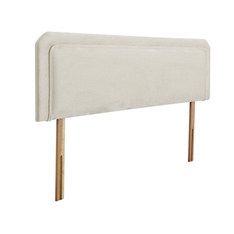 Wile Upholstered Headboard, Double (4'6), Velvet, Cream