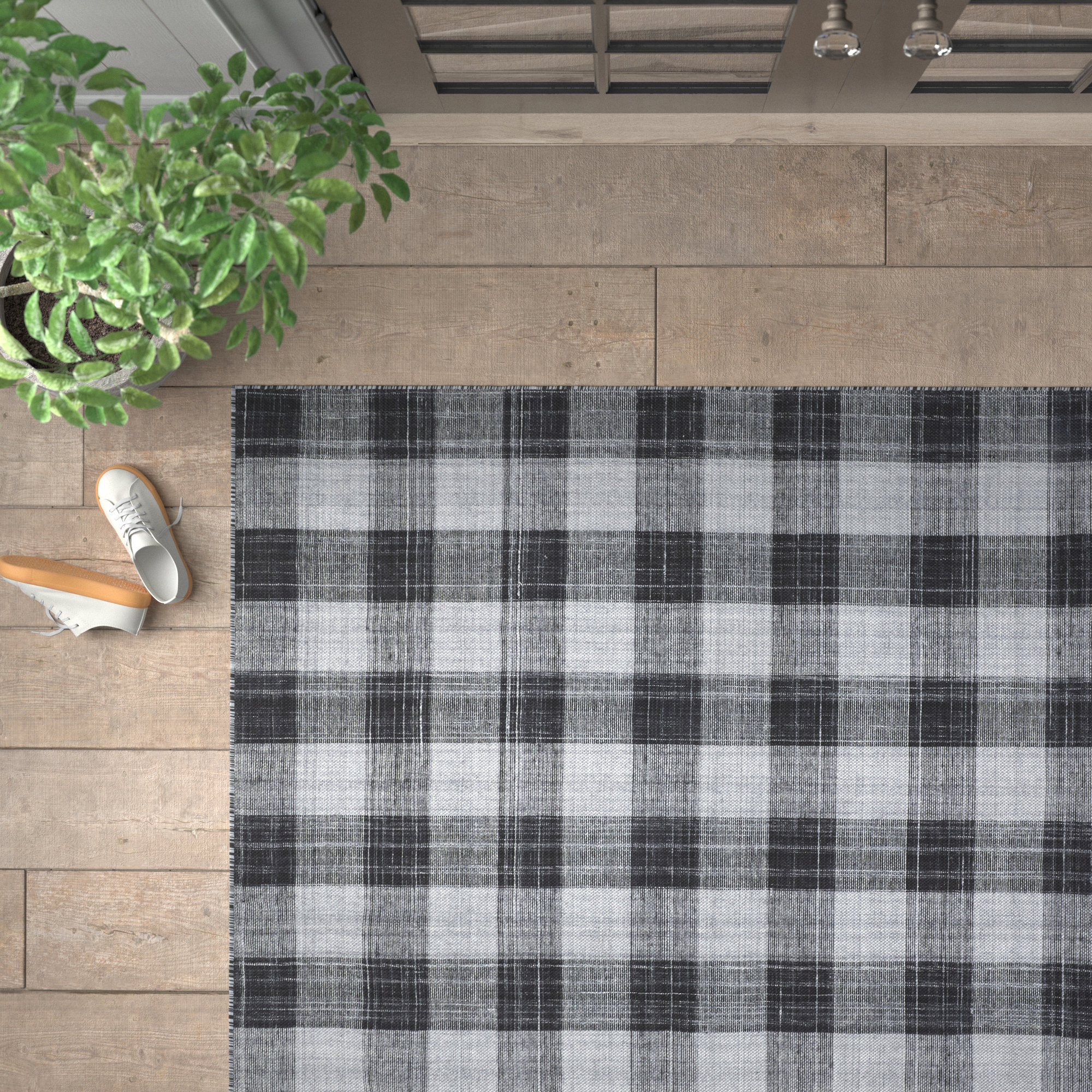 Andale Handmade Noir Black Rug, Rectangle 8' x 10'